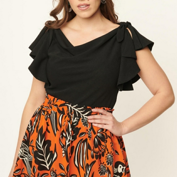 Black Ruffle Top - Picture 3 of 5